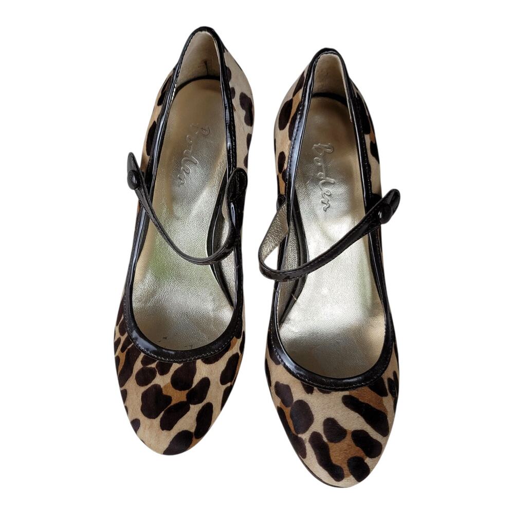 Boden Lilli Calf Hair Leopard Print Mary Jane Mid Heels Pumps
Size 36 EU /6 US